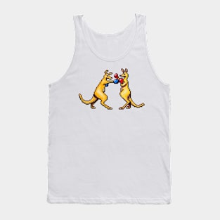 Kangaroos Boxing Pixel Art Tank Top